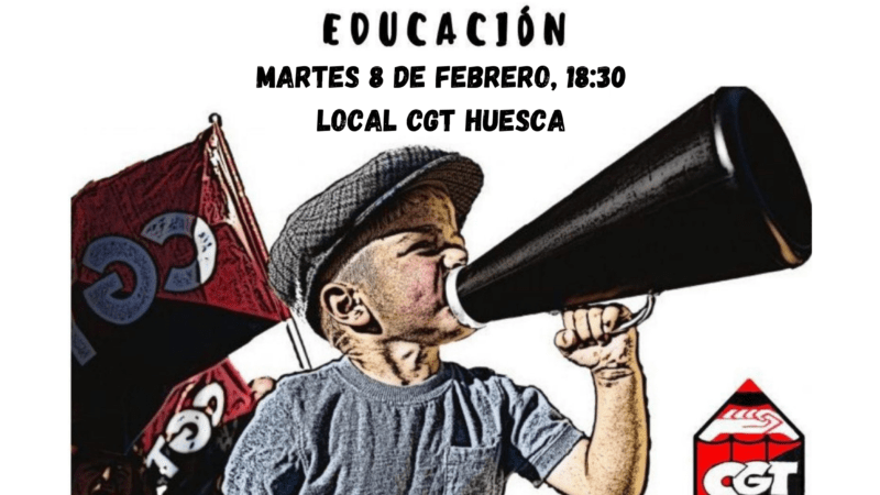Asamblea Educación Huesca 8 de febrero.