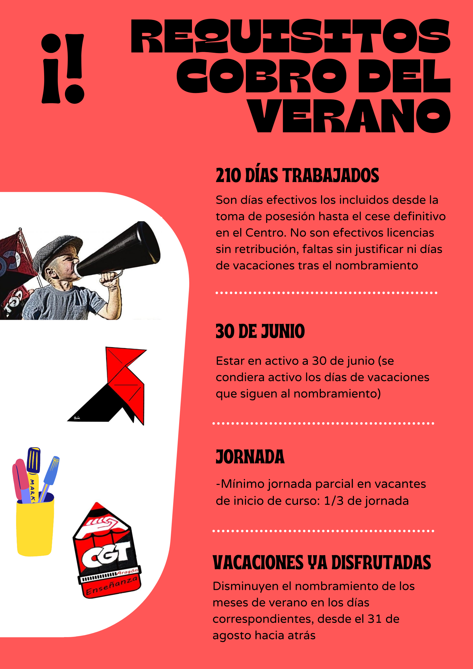 Requisitos para cobrar el verano