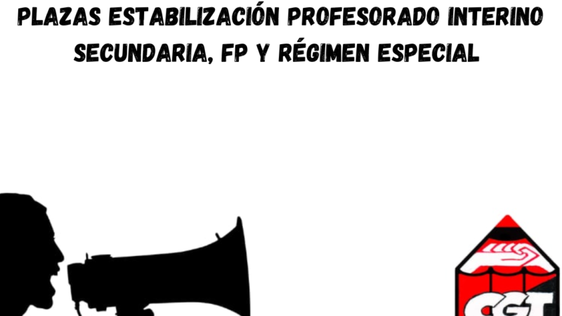 PLAZAS PARA EL CONCURSO DE ESTABILIZACIÓN PERSONAL INTERINO