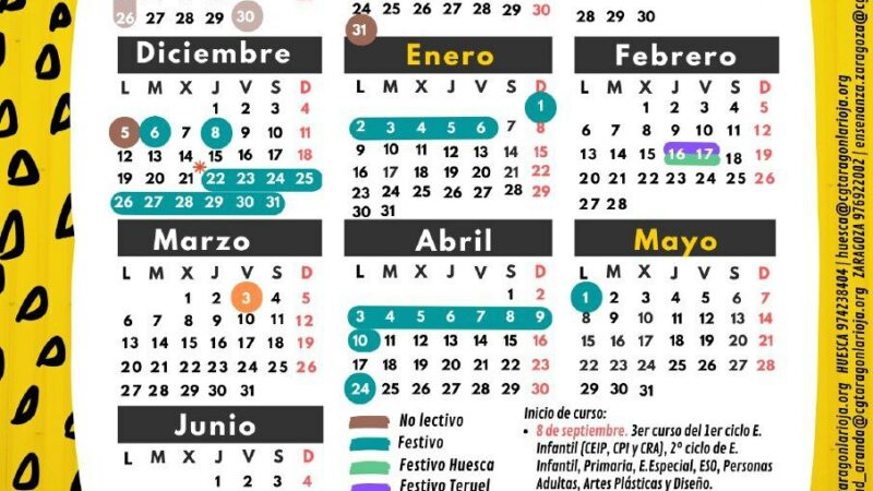 Calendario escolar curso 22/23