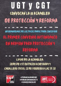 Asamblea de trabajadores de protección y reforma @ Local CGT