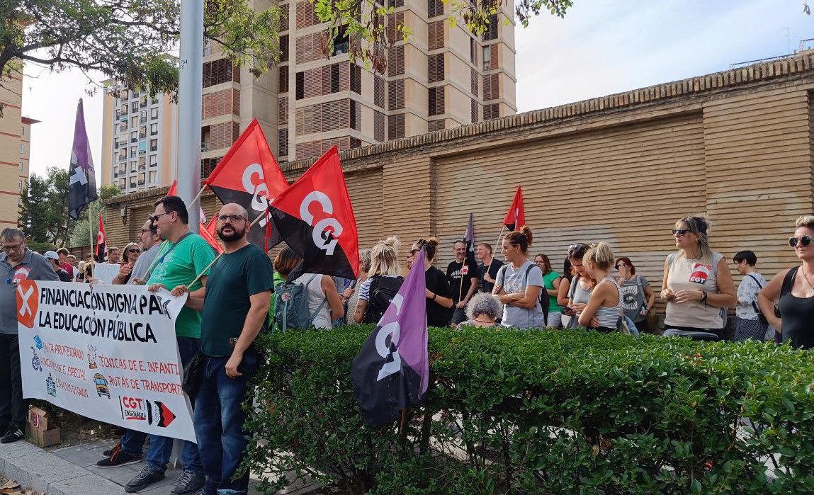 CGT exige al Gobierno de Aragón que cumpla con la ley y pague lo que se le debe al profesorado de Formación Profesional