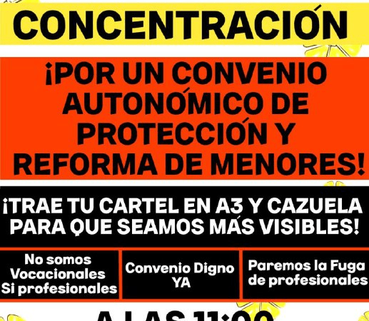 Concentración por un Convenio para la prevención, reforma y protección de menores en Aragón