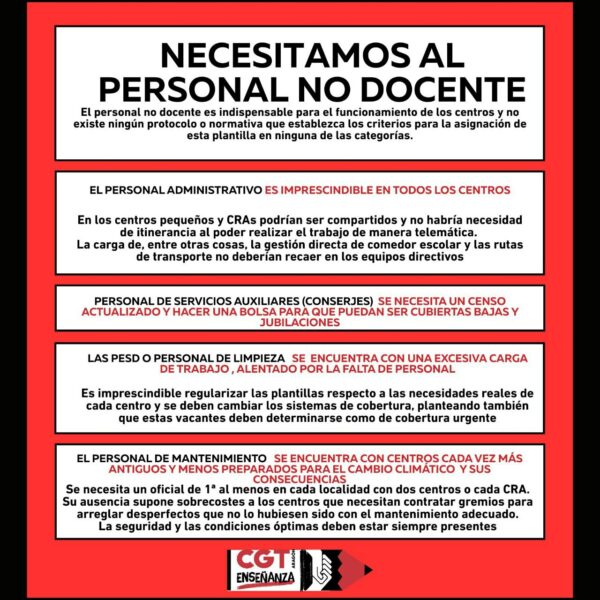 Informe Personal No Docente en los Centros Públicos