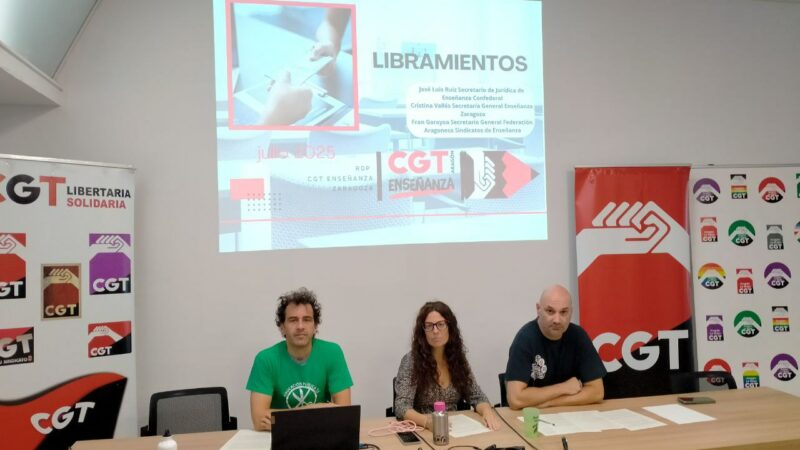 CGT Enseñanza denuncia el impago de libramientos para gastos de funcionamiento a los centros educativos públicos de Aragón.