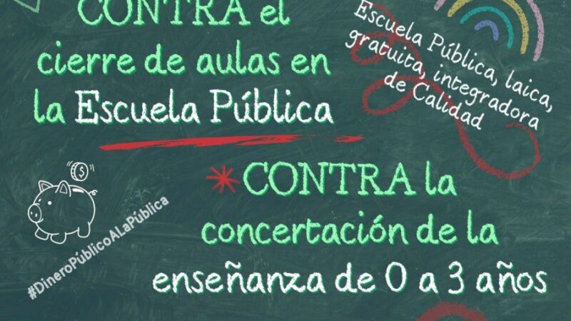 DEFIENDE LA ESCUELA PÚBLICA. NO A LOS CONCIERTOS EN EDUCACIÓN