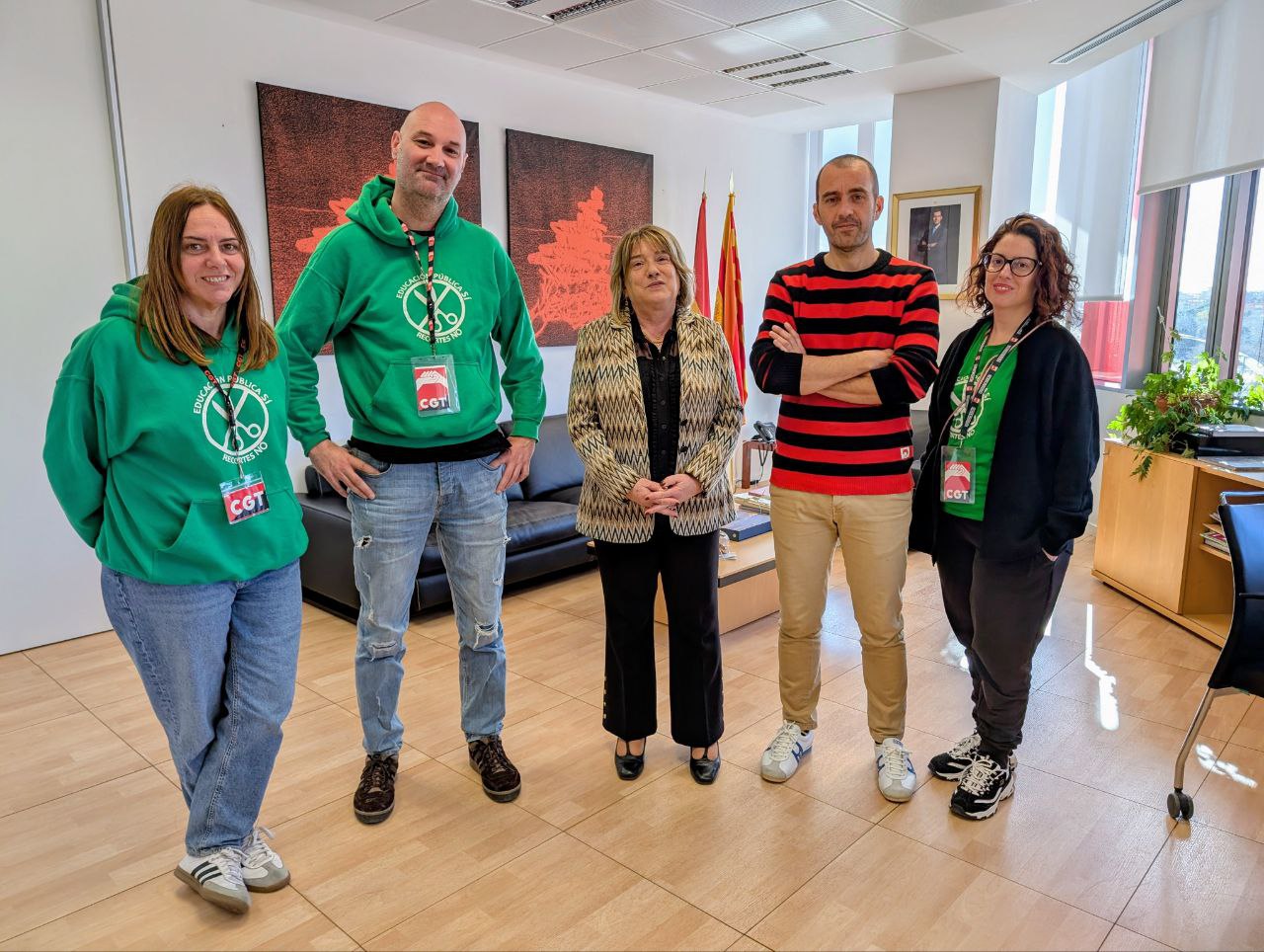 CGT Enseñanza Aragón se reúne con la Consejera de Educación tras la huelga educativa y traslada las necesidades urgentes de los centros públicos