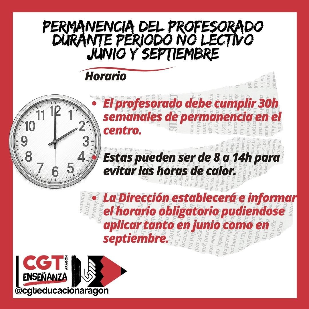 PERMANENCIA DEL PROFESORADO DURANTE PERIODO NO LECTIVO JUNIO Y SEPTIEMBRE