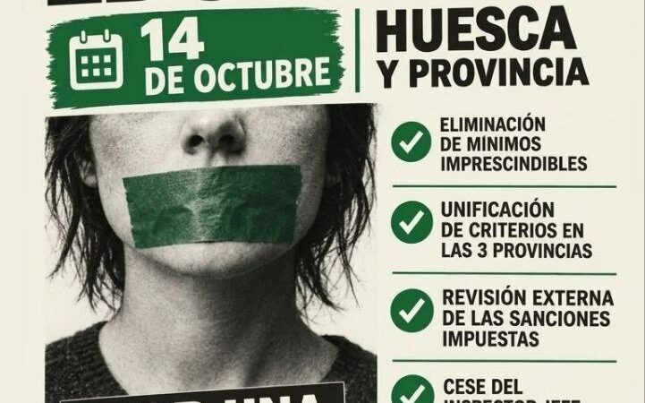 El 14 de octubre Huesca se rebela contra la represión de su jefatura de Inspección.
