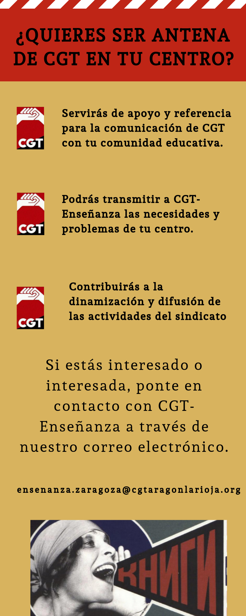 Â¿Quieres ser antena de CGT en tu centro?