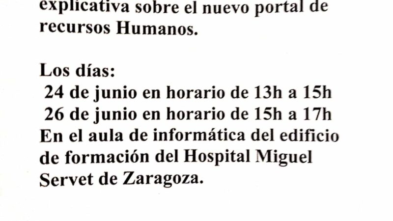 {CGT va a realizar una jornada explicativa sobre el nuevo portal de recursos Humanos.