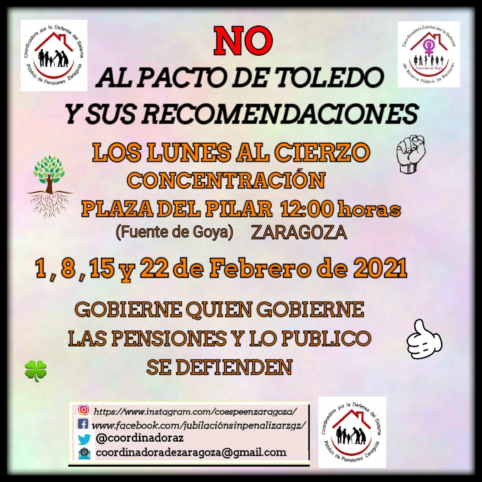 CONCENTRACIONES, NO AL PACTO DE TOLEDO