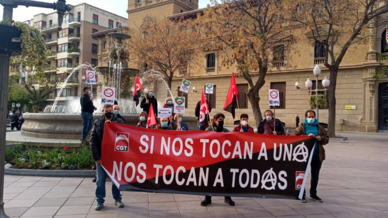 MOVILIZACIONES EN HUESCA PARA DENUNCIAR EL INCUMPLIMIENTO DE LA LEY DE PREVENCIÓN DE RIESGOS