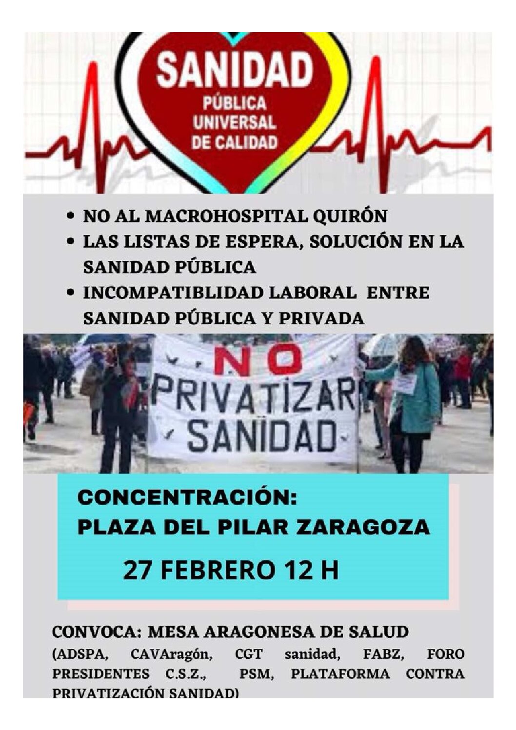 Concentración en defensa de la Sanidad Pública