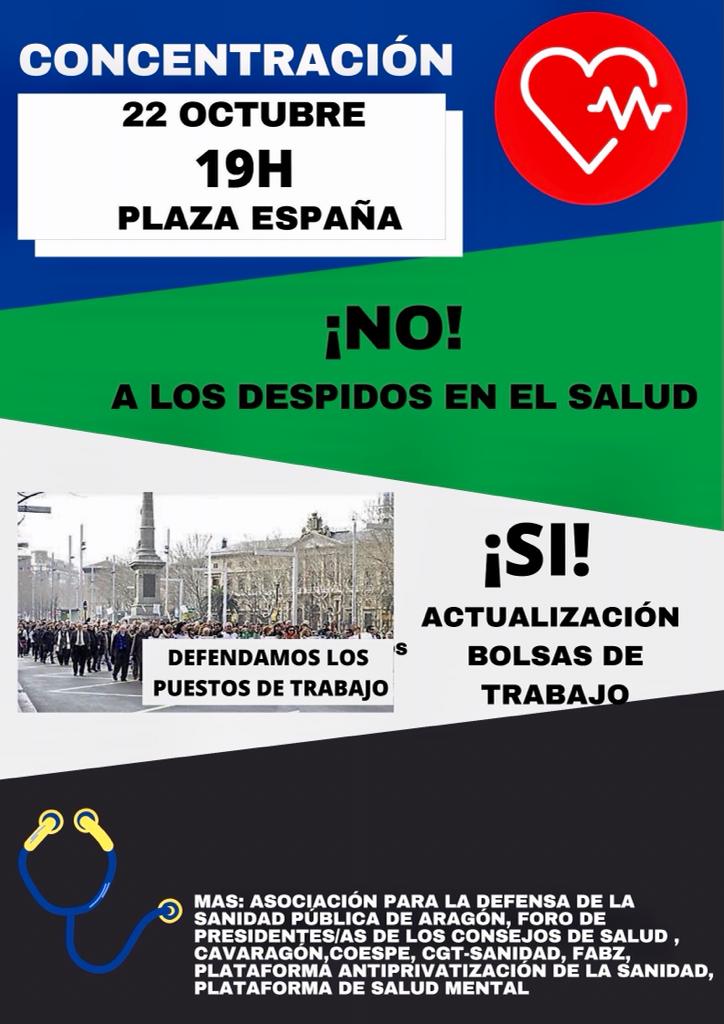 CONCENTRACIÓN                                                 ¡¡NO A LOS DESPIDOS                                             EN EL SALUD!!