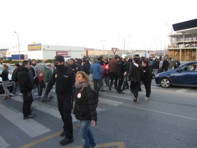 Piquetes en Mercarioja (Logroño)