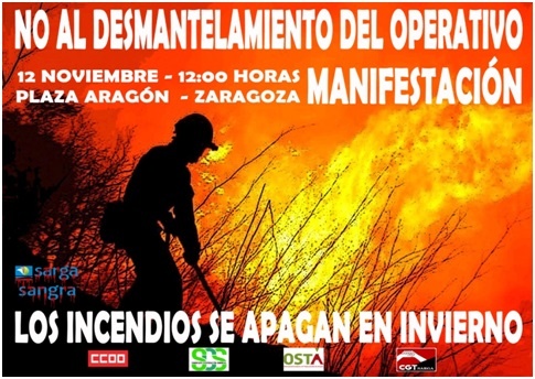 Manifestación de bomber@s forestales