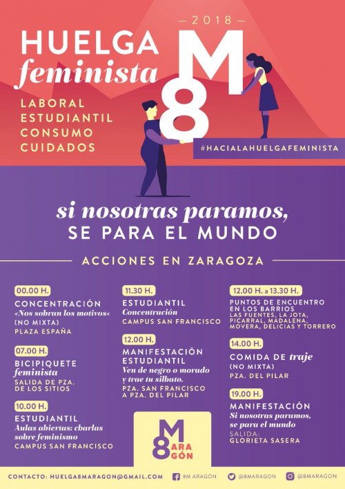 8M Huelga feminista; actos y movilizaciones