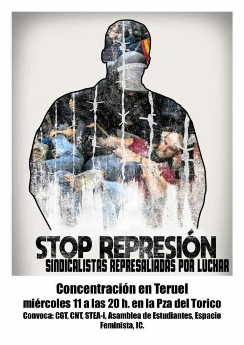 Concentración en Teruel contra la represión sindical