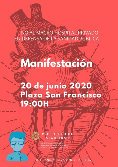 Manifestación contra el megahospital privado de Zaragoza
