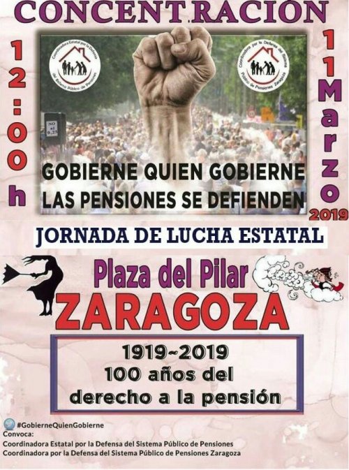 11 de marzo, en defensa de las pensiones