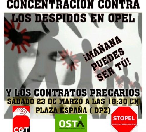 Concentracion contra los despidos en Opel