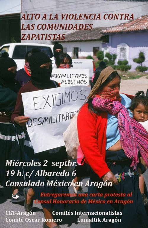 Concentración contra las agresiones a las comunidades zapatistas