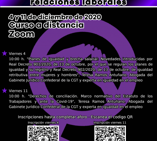 Curso «Planes de Igualdad, brecha salarial y derechos de conciliación en el marco de las relaciones laborales»