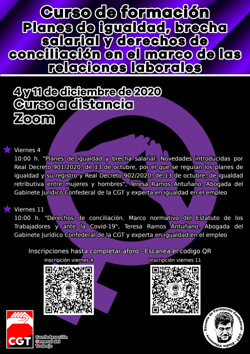 Curso «Planes de Igualdad, brecha salarial y derechos de conciliación en el marco de las relaciones laborales»