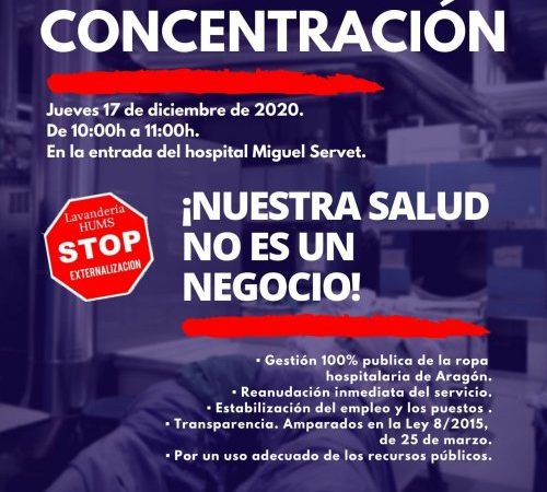 Concentración «paremos la externalización de la lavandería»