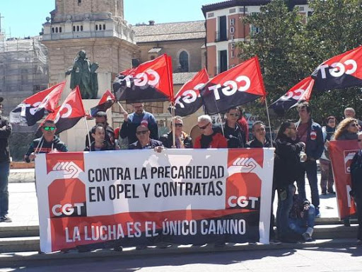 CGT se concentra en el SAMA contra la precariedad laboral en OPEL/PSA