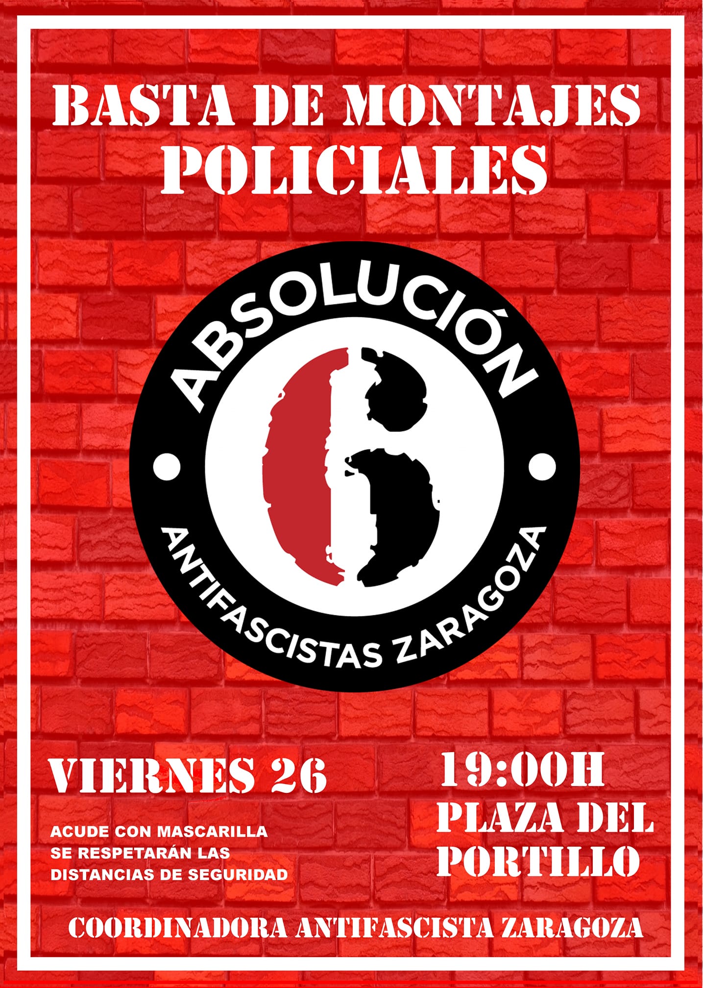 Manifestación antifascista absolución 6 de Zgz