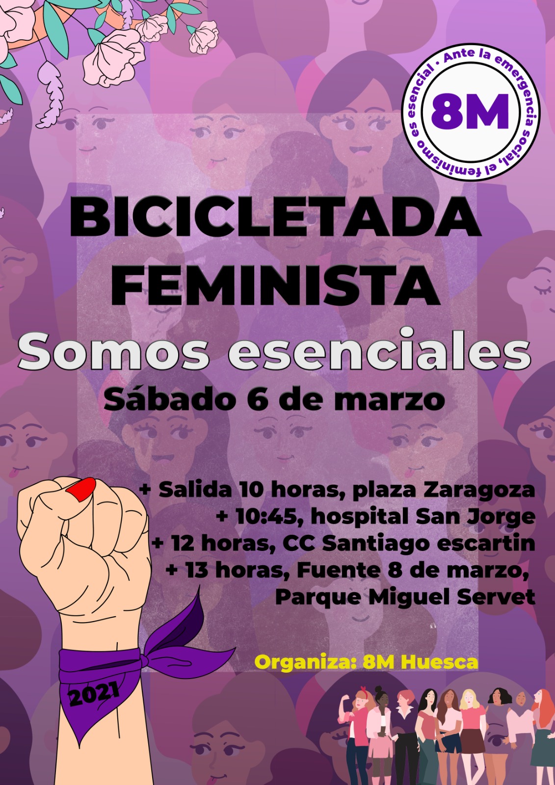 Bicicletada y charla feminista en Huesca