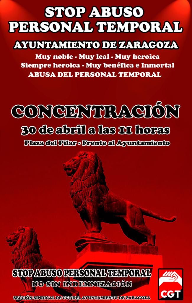 Concentración STOP ABUSO TEMPORAL Ayto. Zaragoza