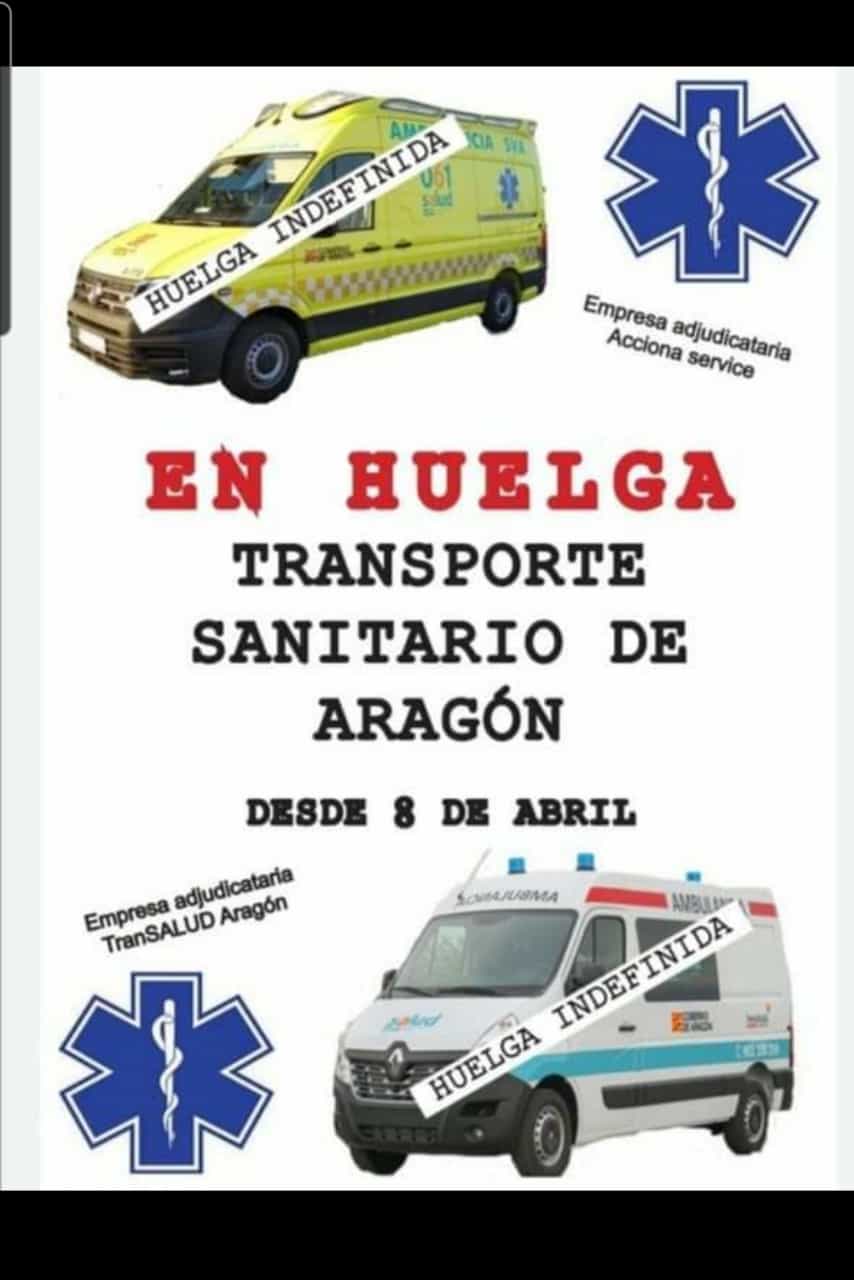 Huelga indefinida en el transporte sanitario de Aragón