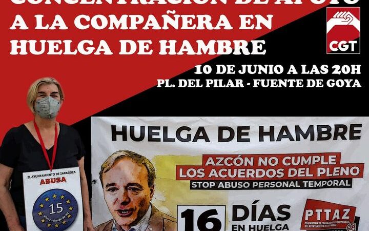 Concentración de apoyo a la compañera en huelga de hambre