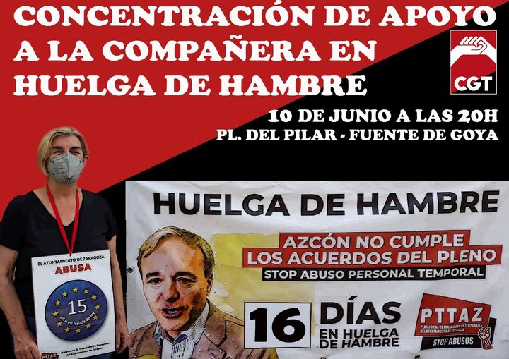 Concentración de apoyo a la compañera en huelga de hambre