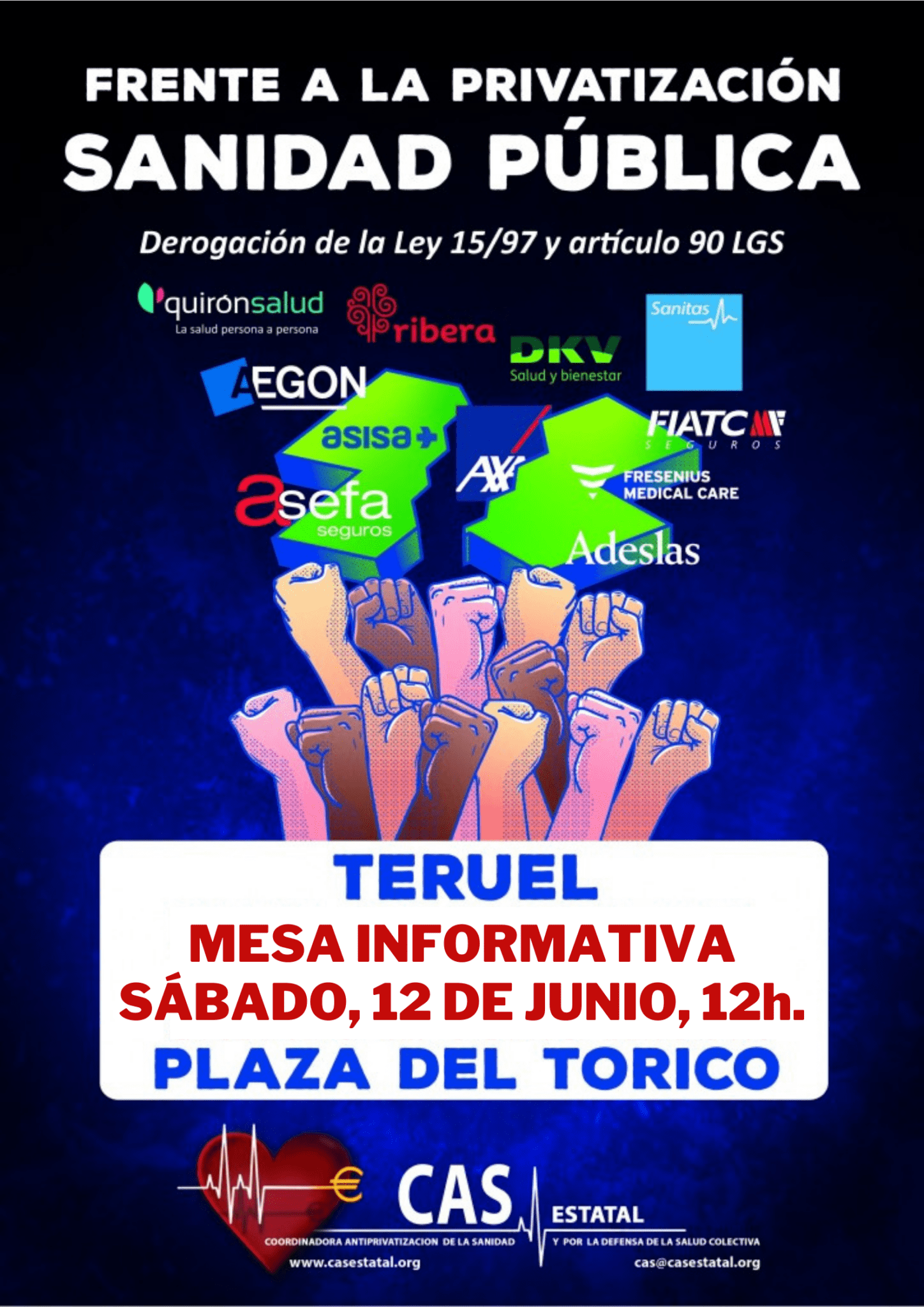 Mesa informativa por la Sanidad Pública