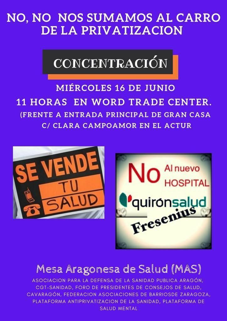 Concentración «No, no nos sumamos al carro de la privatización»