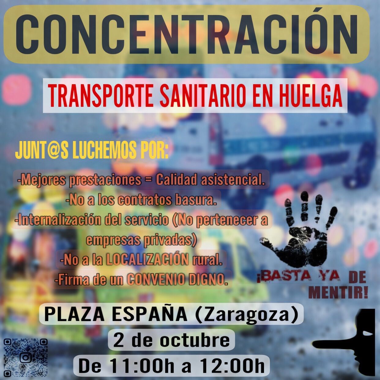 Concentración: Transporte sanitario en huelga