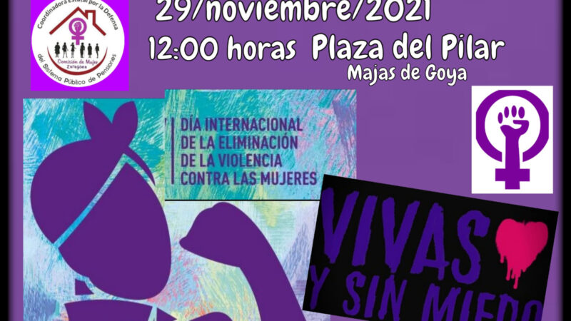 Concentración COESPE Zaragoza: Celebración del 25N, Lunes al cierzo «mujeres en lucha»