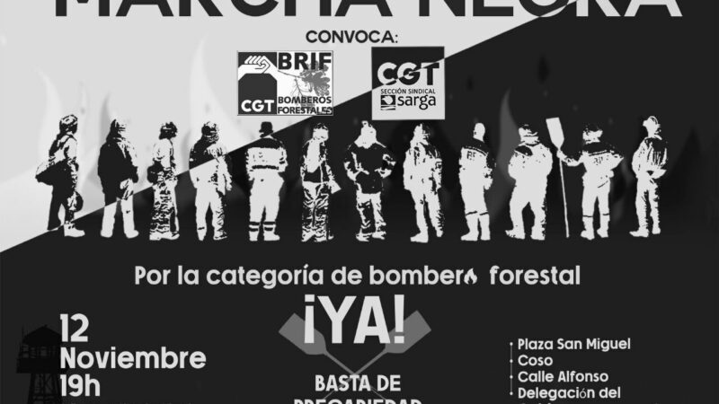 Marcha Negra por la categoría de bombera forestal