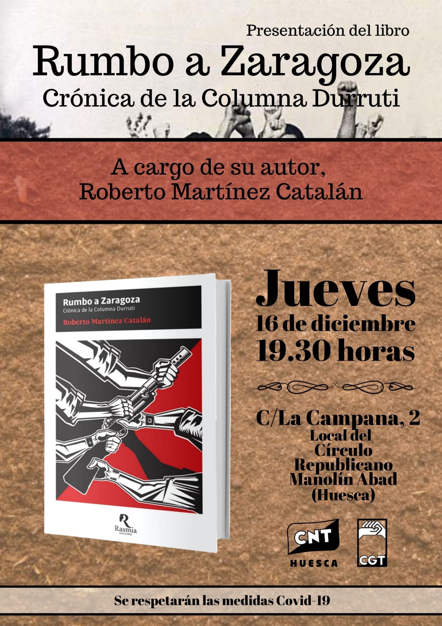 Presentación del libro «Rumbo a Zaragoza» Crónica de la Columna Durruti