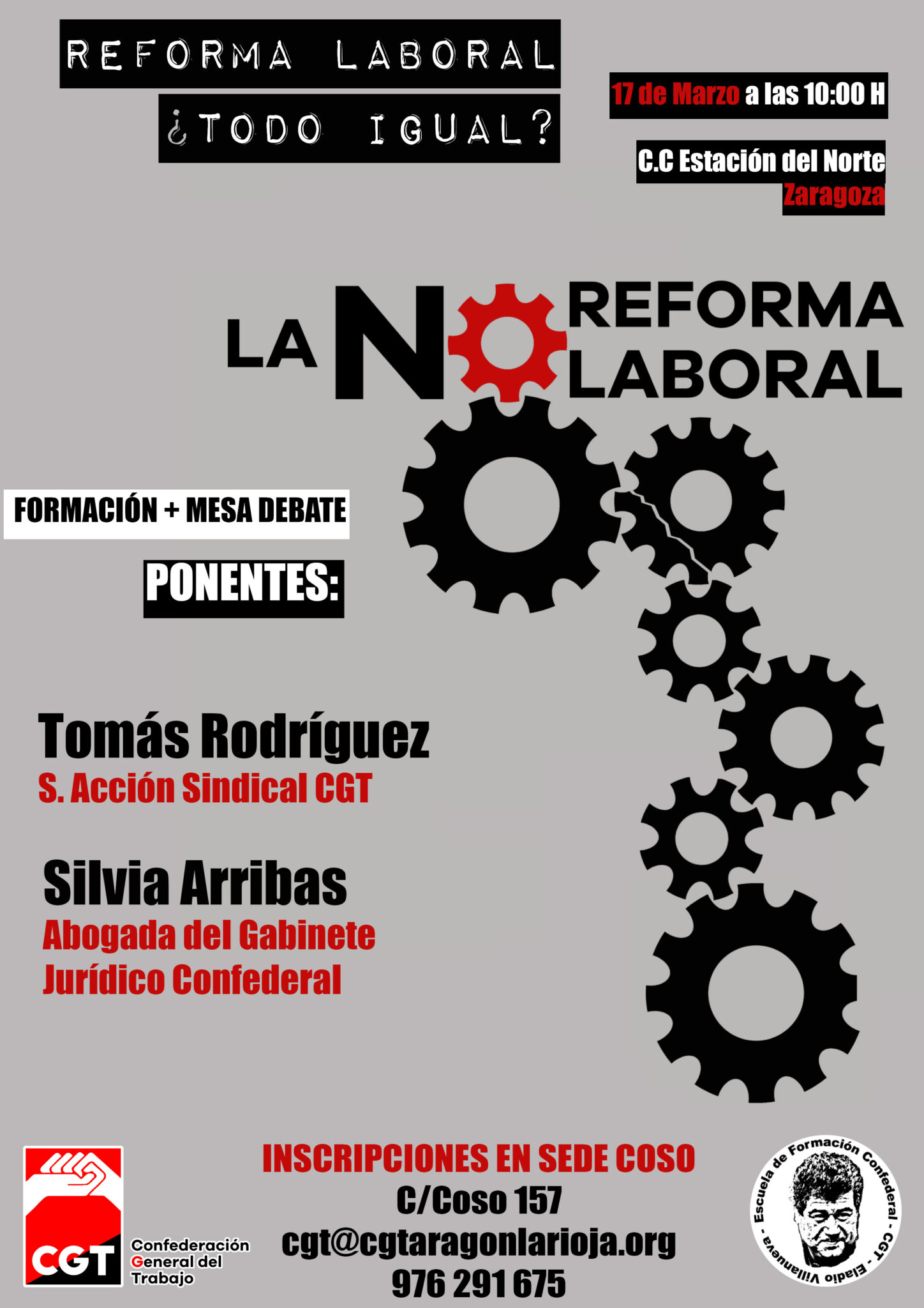 Formación + Mesa debate sobre la Reforma Laboral, ¿Todo igual?