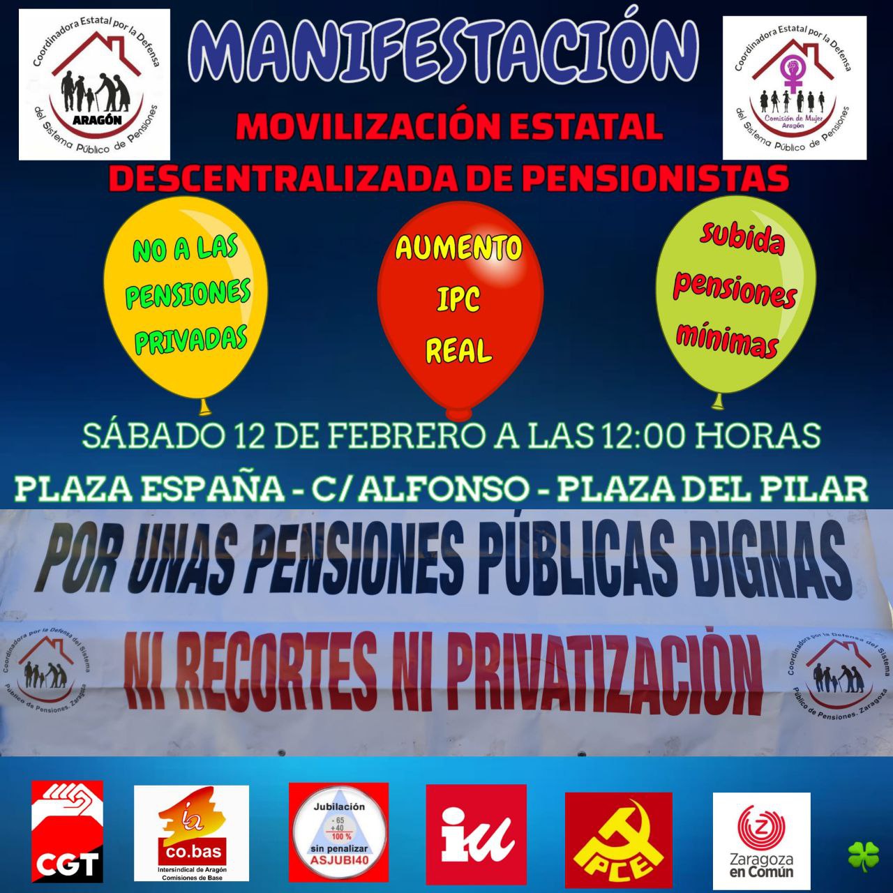 Manifestación estatal descentralizada de pensionistas