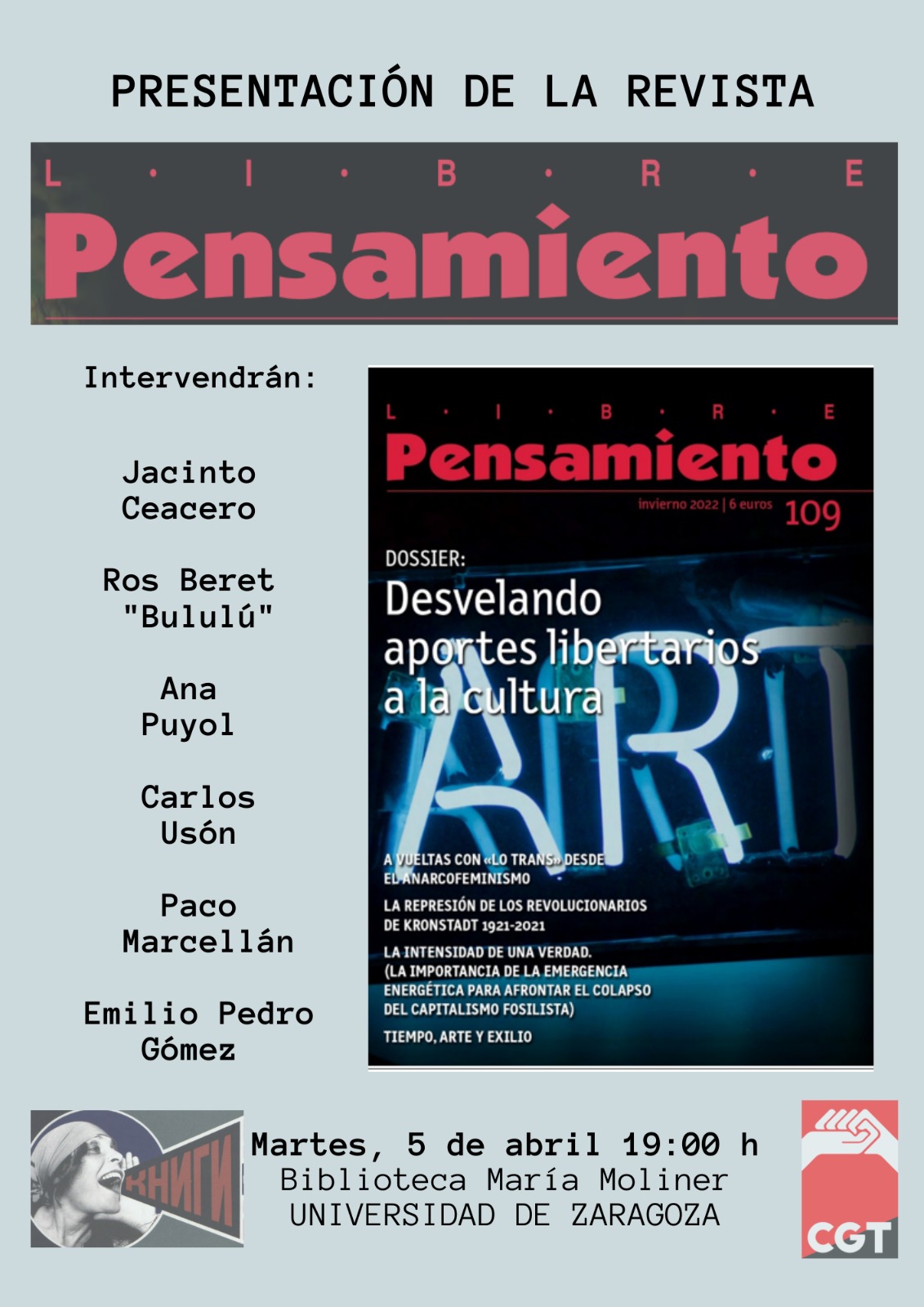 Presentación de la revista «Libre Pensamiento»