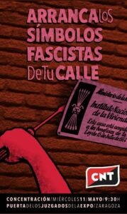 Concentración: Arranca los símbolos fascistas de tu calle @ Puerta de los juzgados de la Expo