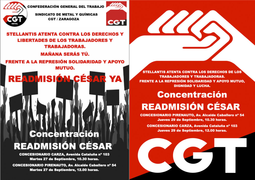 Concentraciones Readmisión Secretario General CGT A-LR