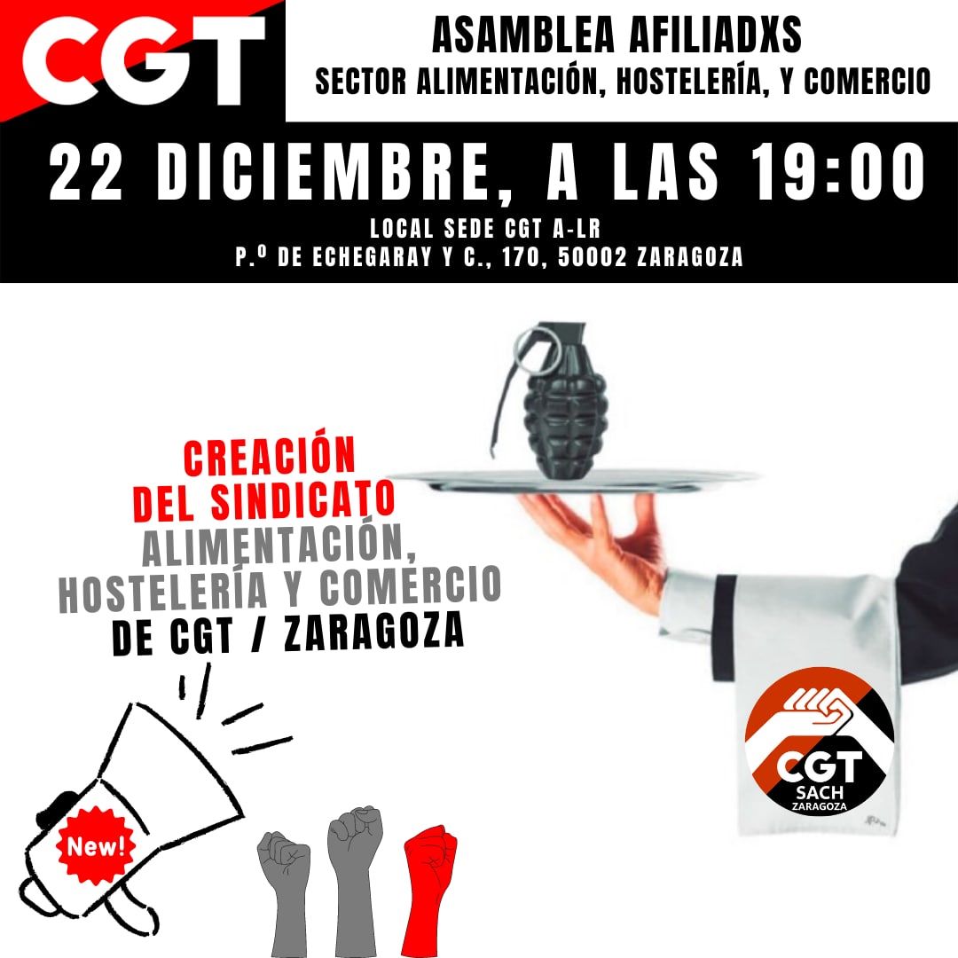 ASAMBLEA AFILIADAS/OS Sector alimentación, hostelería, y comercio