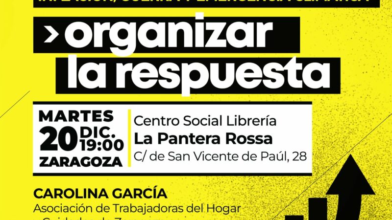 Charla: Entender la crisis. Inflación, guerra y emergencia climática